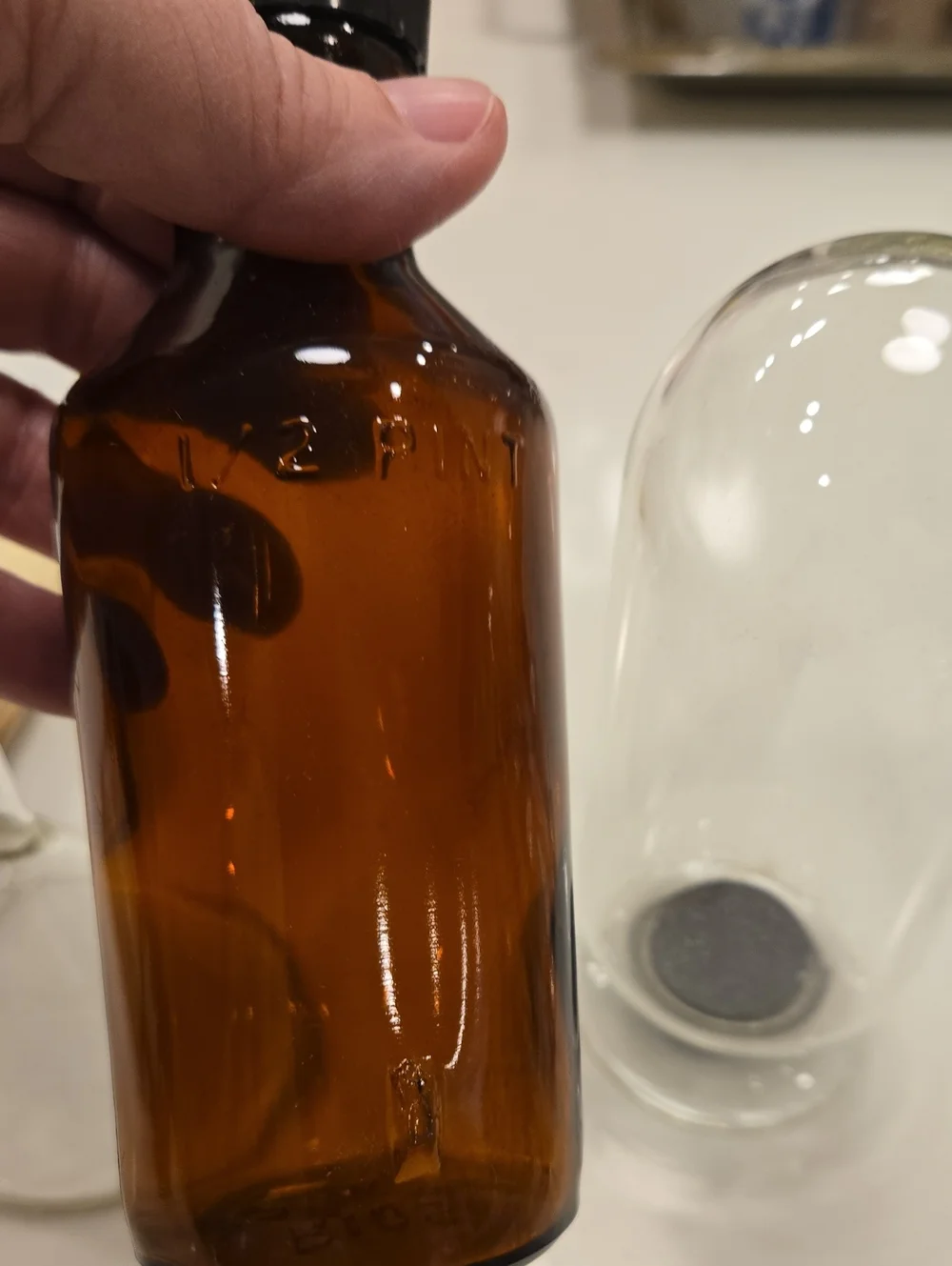 Amber Glass Aftershave Bottle - Men Grooming, Glass Funnel, Shaving Brush